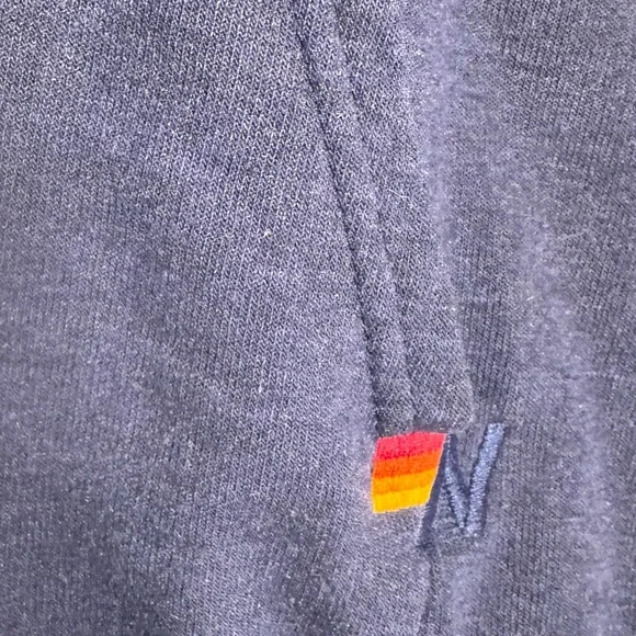 Aviator Nation Dark Blue Hoodie with Colorful Stripes. Men’s Medium - Picture 3 of 7